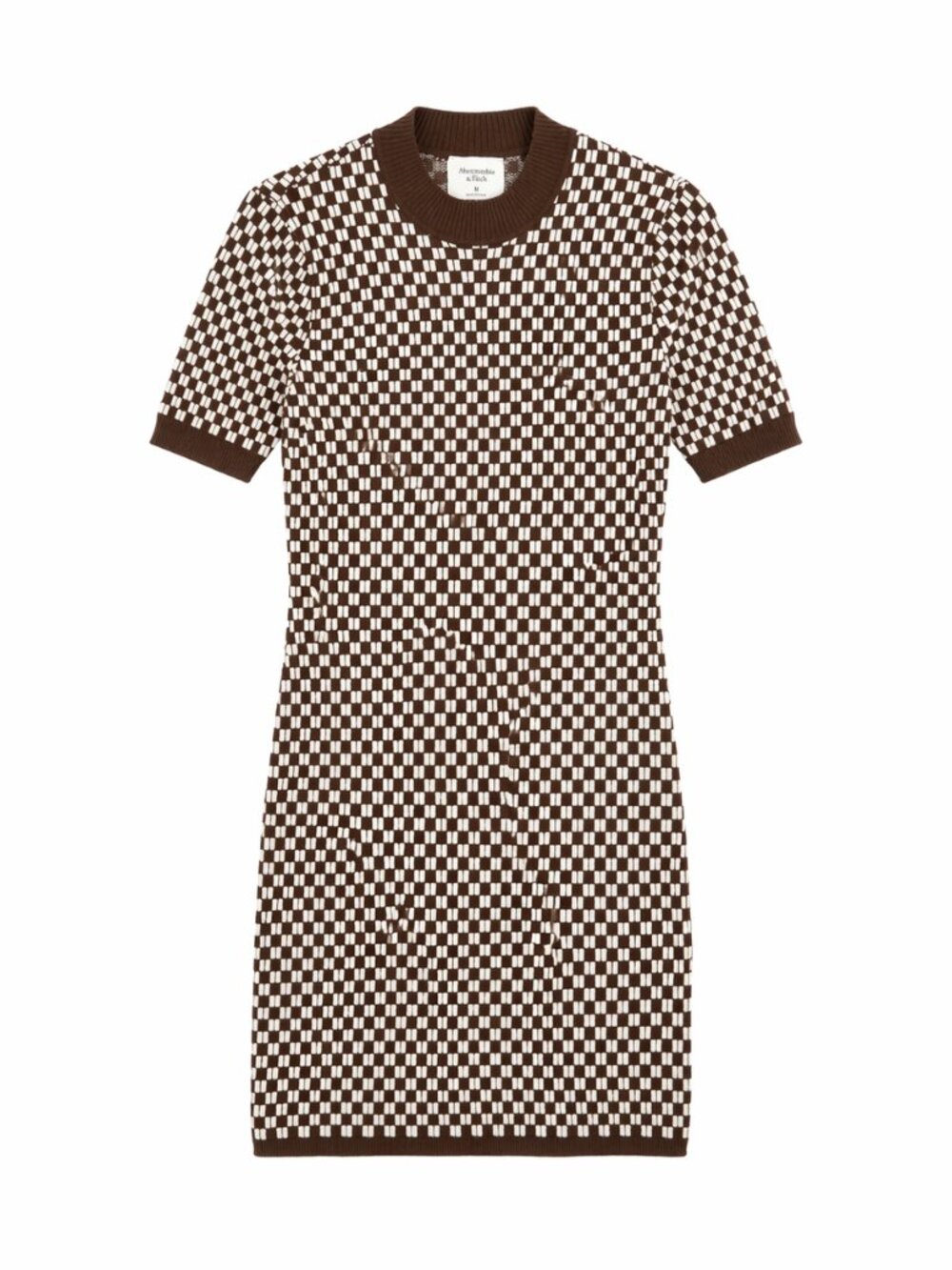 Abercrombie & Fitch mock neck checkered short sleeve sweater dress - Medium